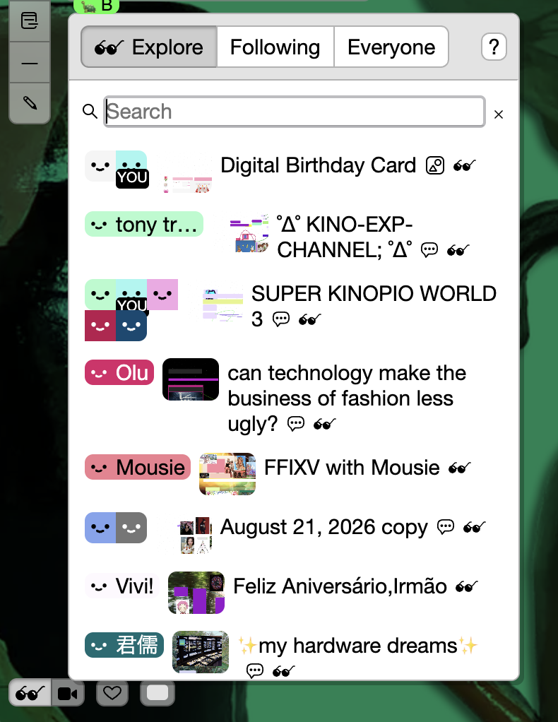 explore dialog in footer